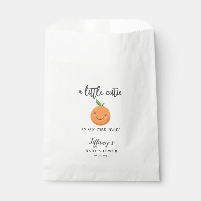 Little Cutie Boy Baby Shower Favor Bag (Front)