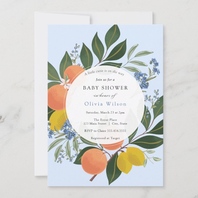 Little Cutie Boy Baby Shower Invitation (Front)