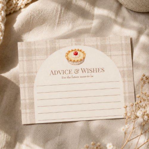 Little Cutie Cherry Gingham Baby Advice & Wishes  Note Card