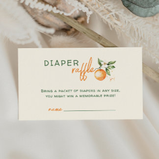 Little Cutie Citrus Baby Show Diaper Raffle Enclosure Card