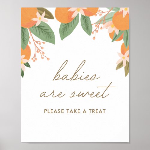 Little Cutie Citrus Baby Shower Babies are Sweet Poster