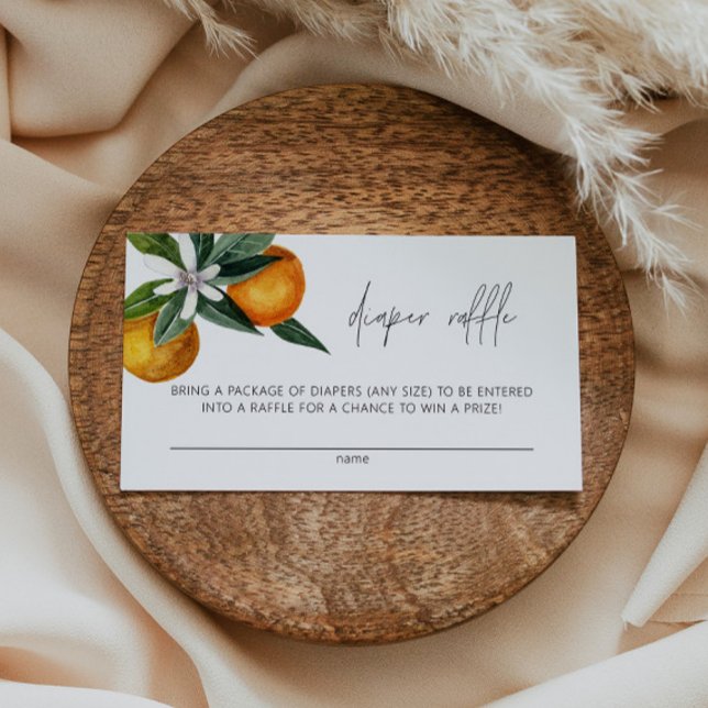 Little Cutie Citrus Baby Shower Diaper Raffle Card (Creator Uploaded)