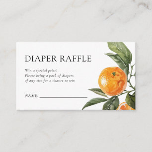 Little Cutie Citrus Baby Shower Diaper Raffle Enclosure Card