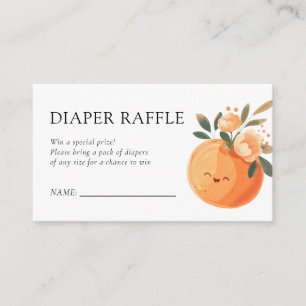 Little Cutie Citrus Baby Shower Diaper Raffle Enclosure Card