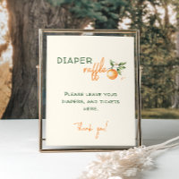 Little Cutie Citrus Baby Shower Diaper Raffle