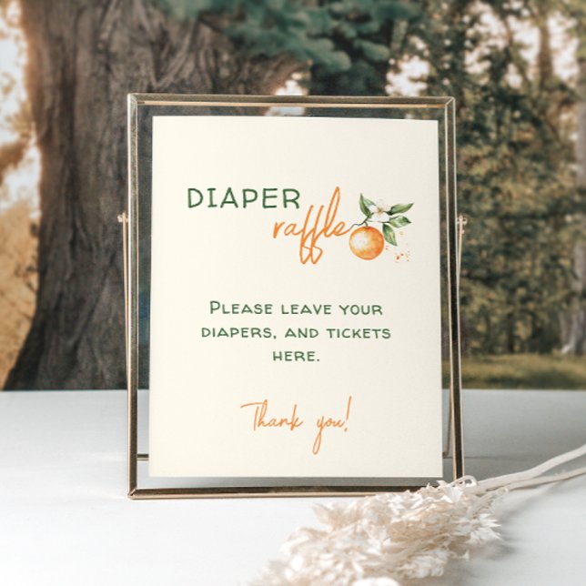 Little Cutie Citrus Baby Shower Diaper Raffle Poster (Creator Uploaded)