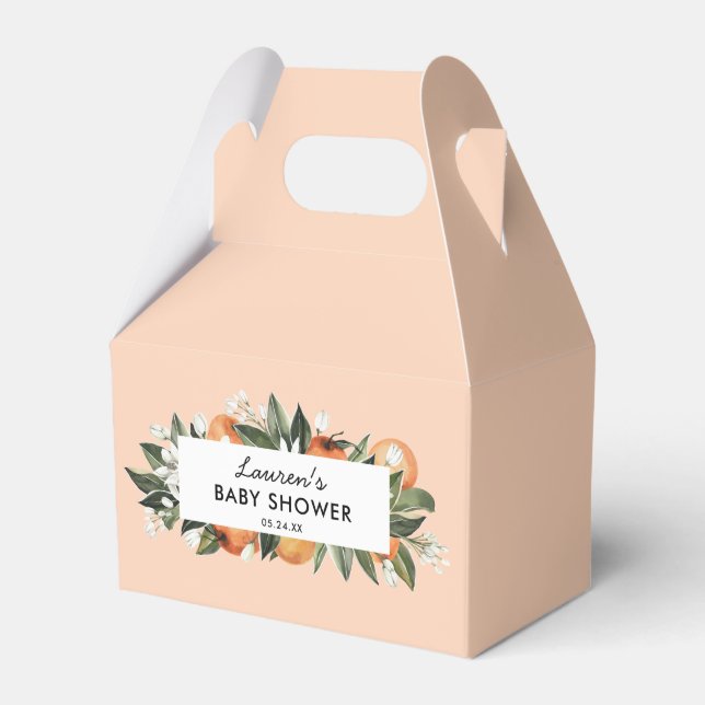 Little Cutie Citrus Baby Shower Favor Boxes (Front Side)