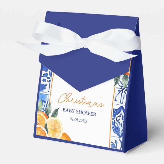 Little Cutie Citrus Baby Shower Favor Boxes (Front Side)