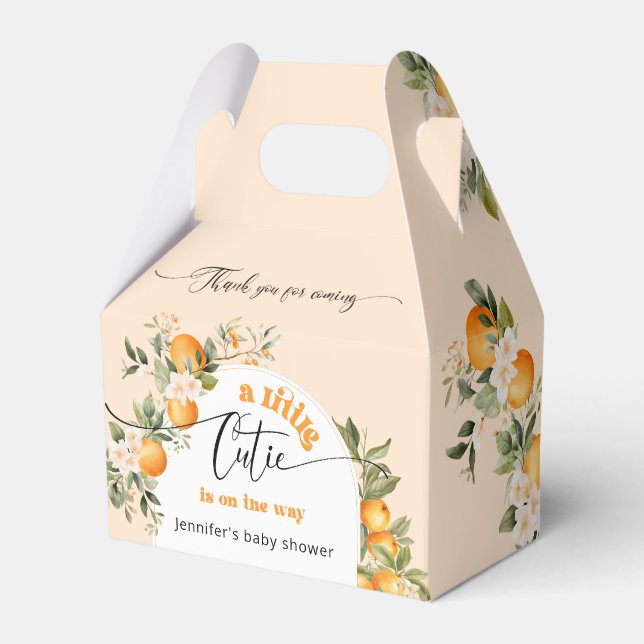Little cutie citrus baby shower favor boxes (Front Side)