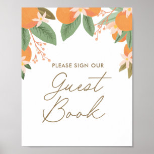 Little Cutie Citrus Baby Shower Guest Book Sign