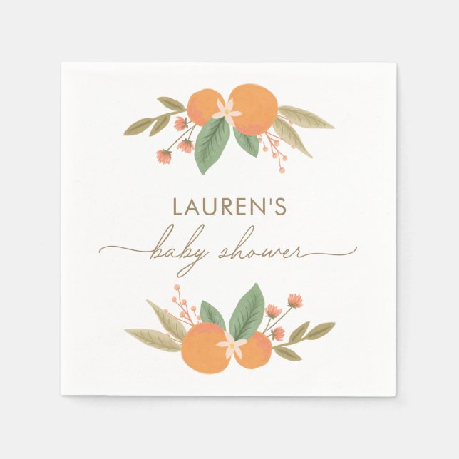 Little Cutie Citrus Baby Shower Napkins (Front)