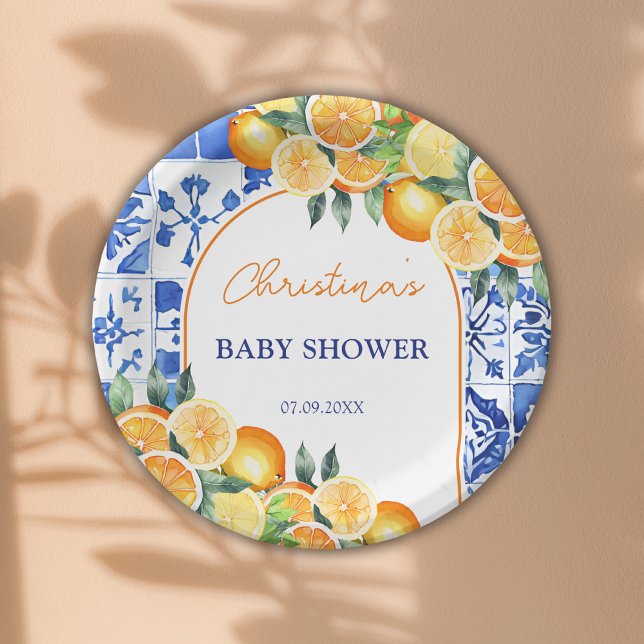 Little Cutie Citrus Baby Shower Paper Plates (Creator Uploaded)