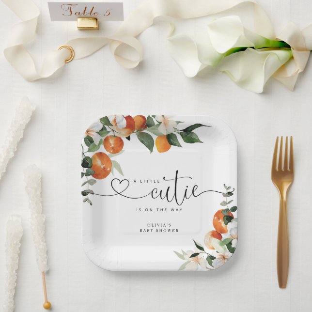 Little cutie citrus baby shower paper plates (Wedding)