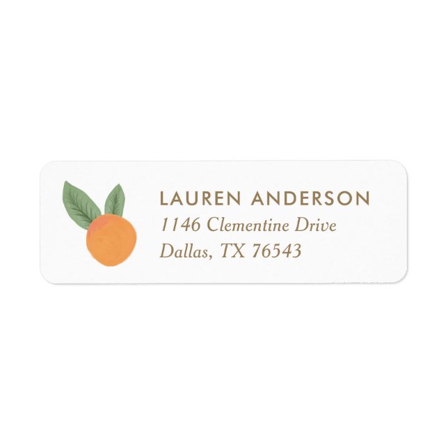 Little Cutie Citrus Baby Shower Return Address Label (Front)