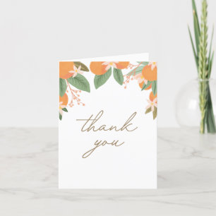 Little Cutie Citrus Baby Shower Thank You Card
