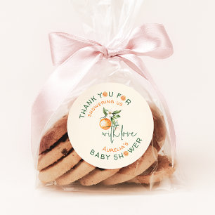 Little Cutie Citrus Baby Shower Thank You Favor Classic Round Sticker