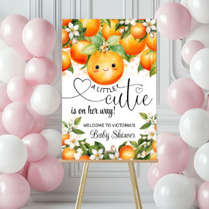 Little Cutie Citrus Baby Shower Welcome Sign