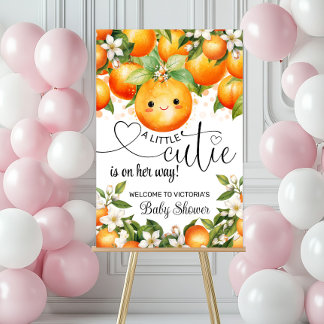 Little Cutie Citrus Baby Shower Welcome Sign