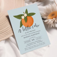 Little Cutie Citrus Blossoms Baby Shower Blue