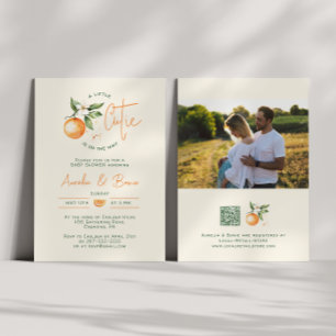 Little Cutie Citrus Couples Photo Baby Shower Invitation