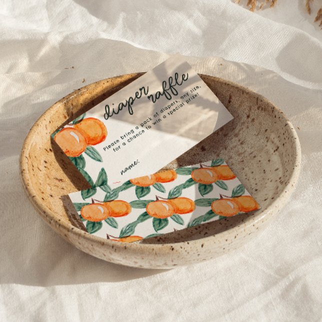 Little Cutie Citrus Diaper Raffle Game Entry Enclosure Card (Little Cutie Diaper Raffle Game Enclosure Card)