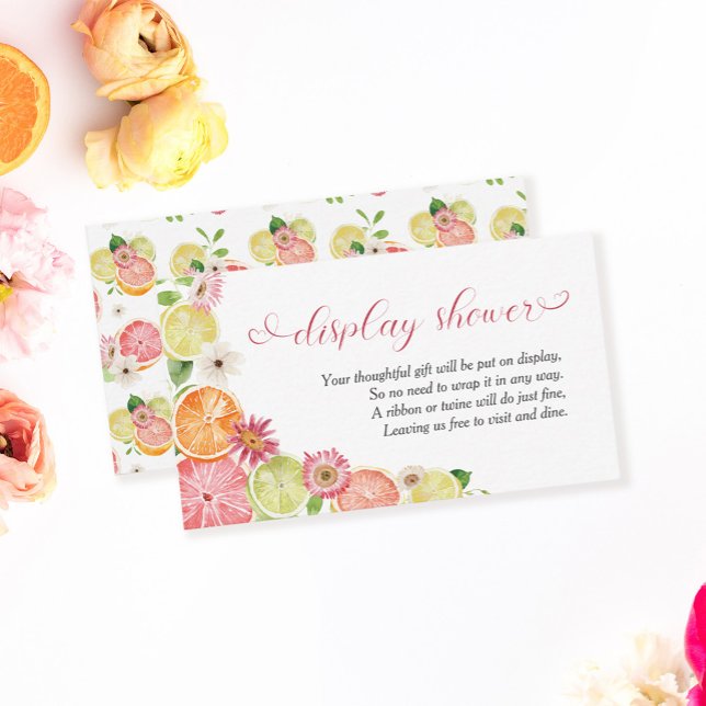 Little Cutie Citrus Display Baby Shower Enclosure Card (Creator Uploaded)