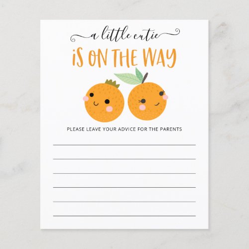 Little Cutie Citrus Gender Reveal Advice Cards