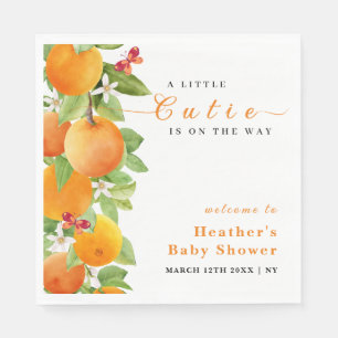 Little Cutie Citrus Orange Clementine Baby Shower Napkins