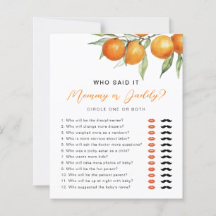 Little Cutie Citrus Orange Guess Who Shower Game