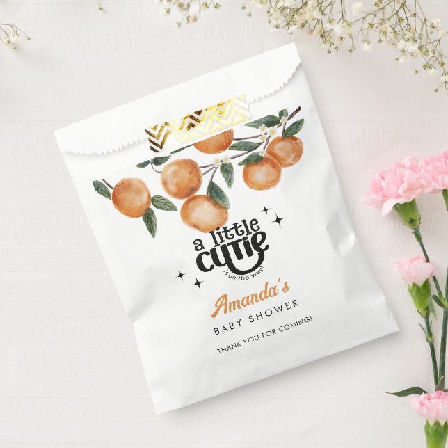  Little Cutie Citrus Orange Thank You  Baby Shower Favor Bag (Sealed)