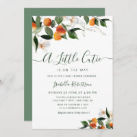 LITTLE CUTIE | citrus oranges baby shower Invitation