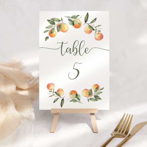 Little cutie citrus oranges table number