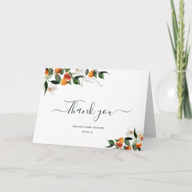 little cutie citrus oranges thank you card (Front)