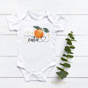 Little Cutie Citrus Tangerine Cute Fruit Baby Baby Bodysuit
