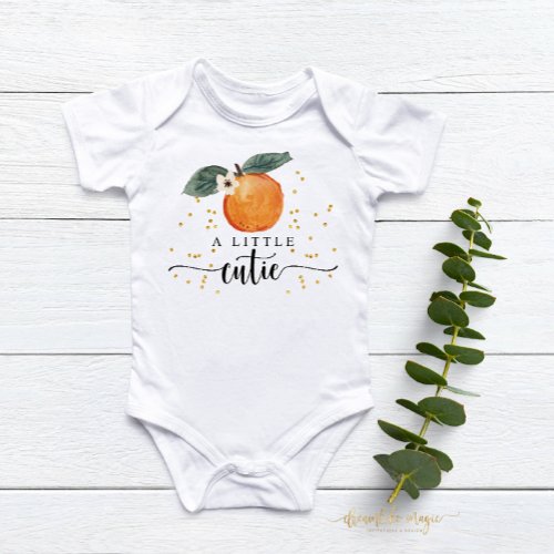 Little Cutie Citrus Tangerine Cute Fruit Baby Baby Bodysuit