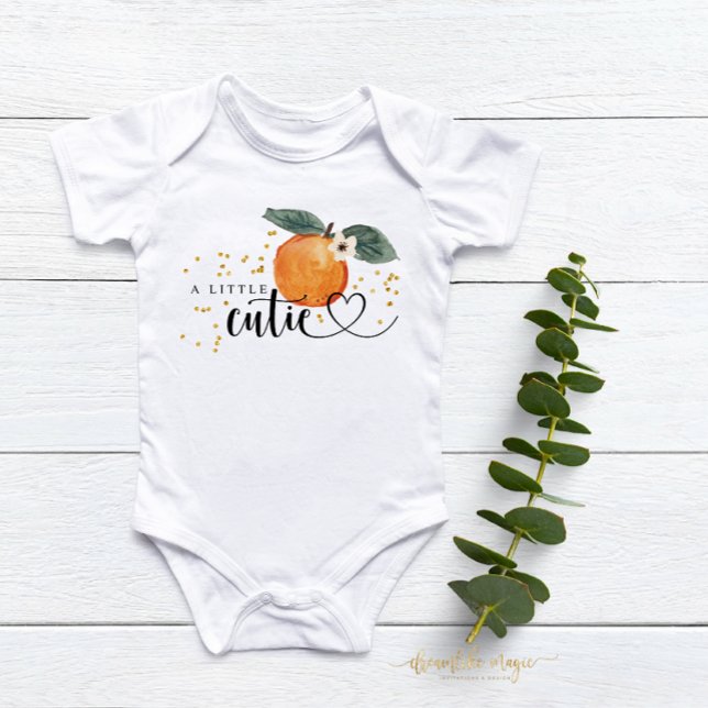 Little Cutie Citrus Tangerine Cute Fruit Baby Baby Bodysuit (Creator Uploaded)