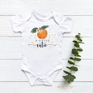 Little Cutie Citrus Tangerine Cute Fruit Baby Bodysuit