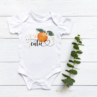 Little Cutie Citrus Tangerine Cute Fruit Baby Bodysuit