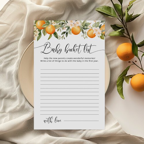 Little cutie Citrus theme baby bucket list