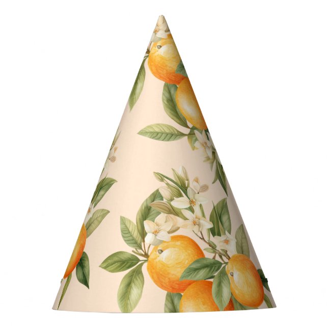 Little cutie citrus theme birthday party hat (Front)