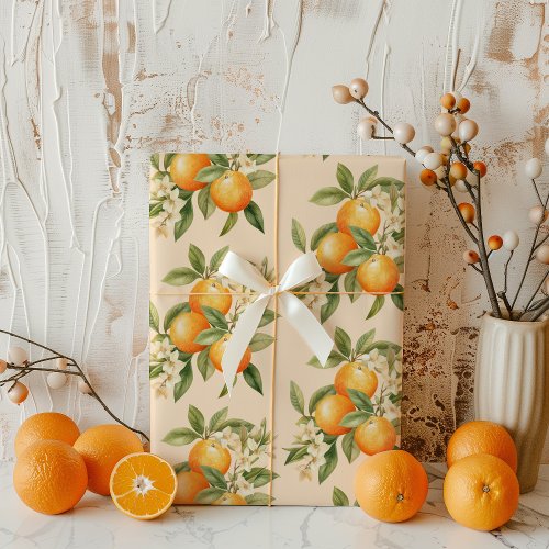 Little cutie citrus theme birthday party wrapping paper