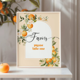 Little cutie citrus theme Favors please take one Poster