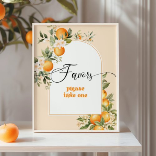 Little cutie citrus theme Favors please take one Poster