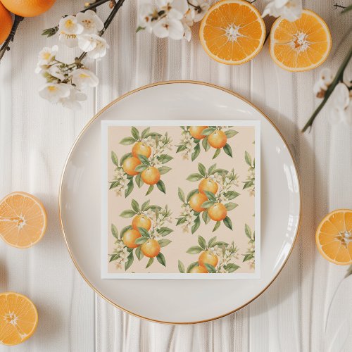 Little cutie citrus theme oranges birthday party napkins