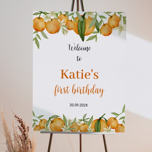 Little Cutie Citrus Welcome Sign Birthday Party