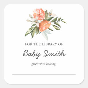 Little Cutie Clementine Baby Shower Bookplate