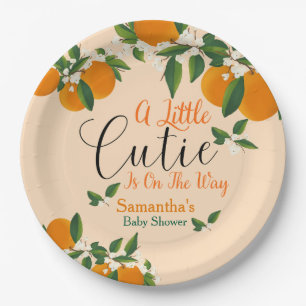Little Cutie Clementine Baby Shower Paper Plate