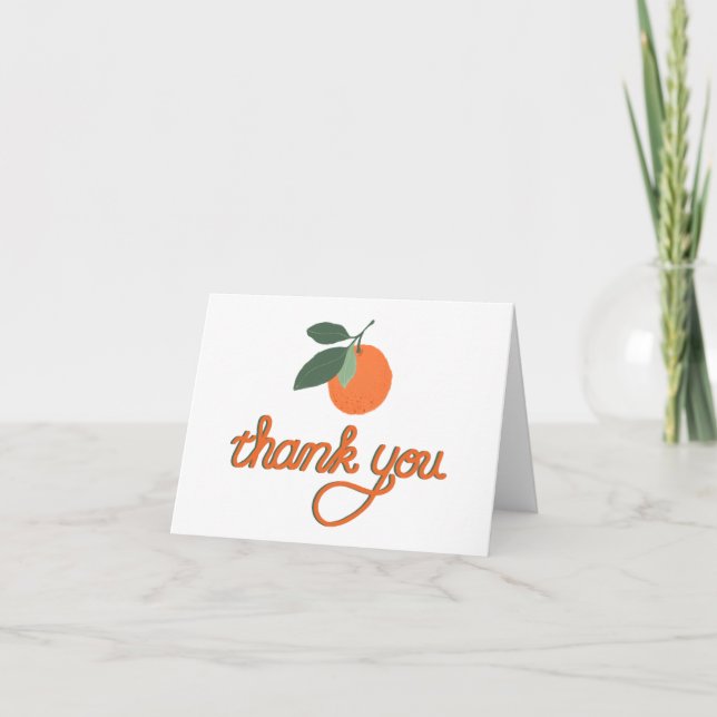 Little Cutie Clementine Baby Shower Thank You Card (Front)