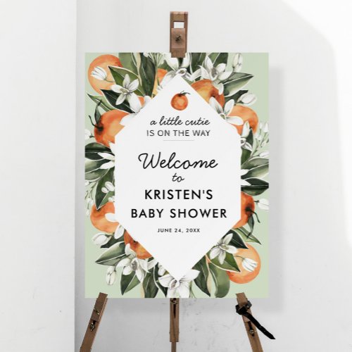 Little Cutie Clementine Baby Shower Welcome Sign