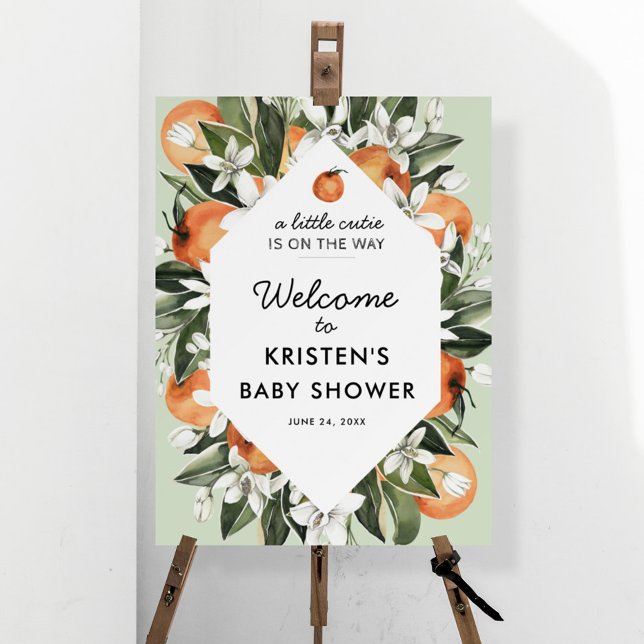 Little Cutie Clementine Baby Shower Welcome Sign (Creator Uploaded)